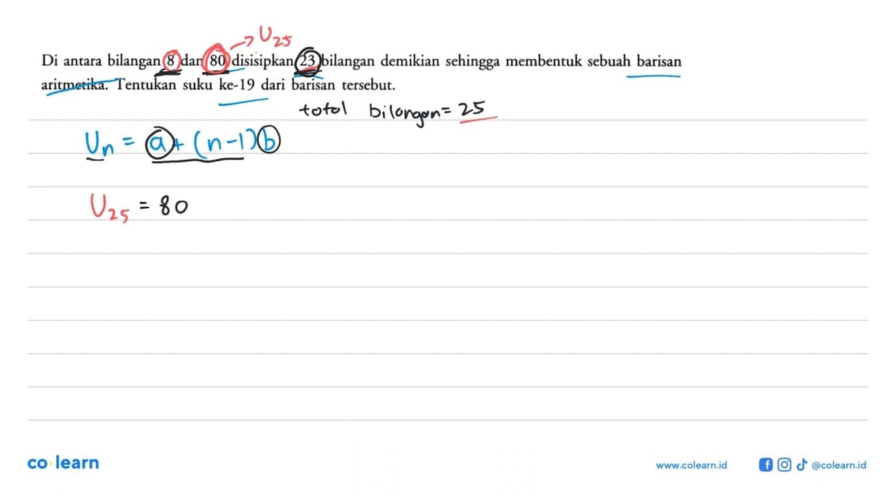 Di antara bilangan 8 dan 80 disisipkan 23 bilangan demikian