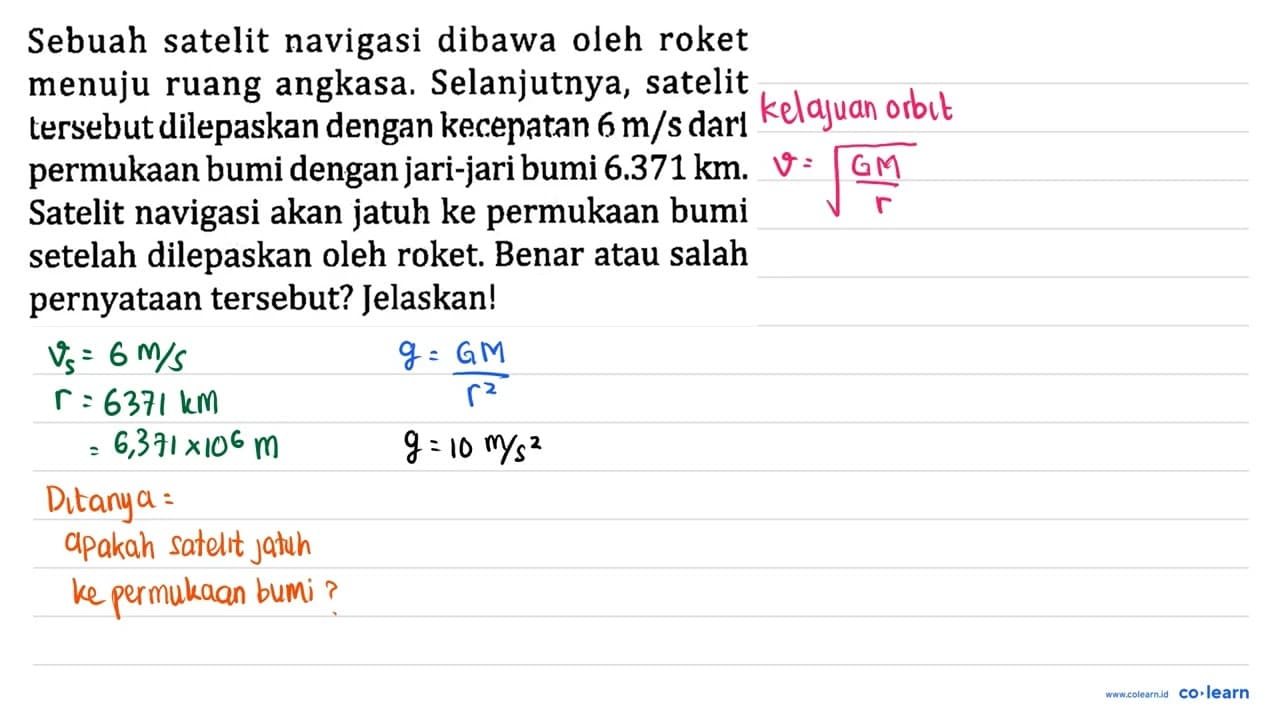 Sebuah satelit navigasi dibawa oleh roket menuju ruang