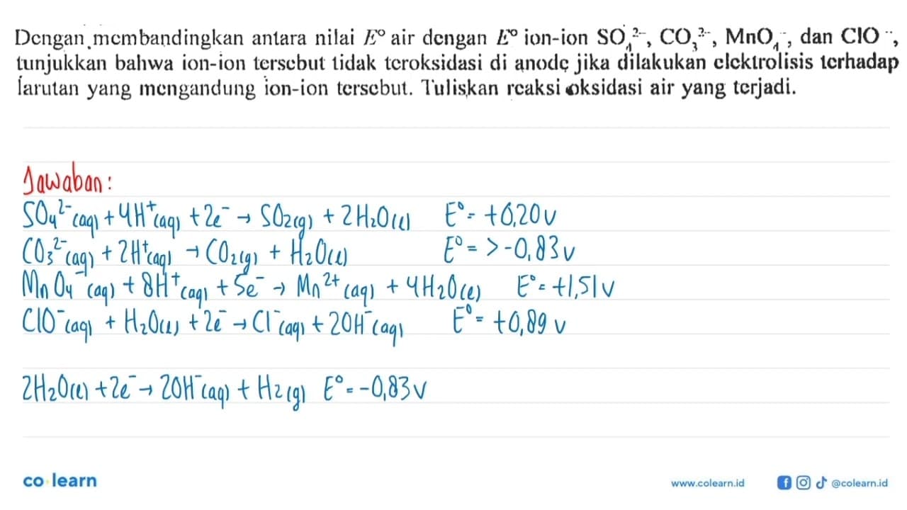 Dengan membandingkan antara nilai E air dengan E ion-ion