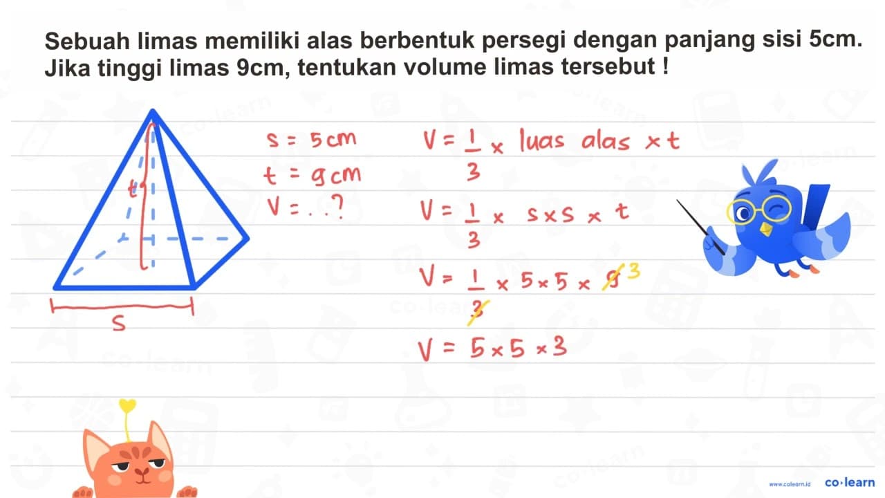 Sebuah Iimas memiliki alas berbentuk persegi dengan panjang