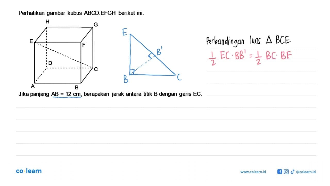 Perhatikan gambar kubus ABCD.EFGH berikut ini. H G E F D C