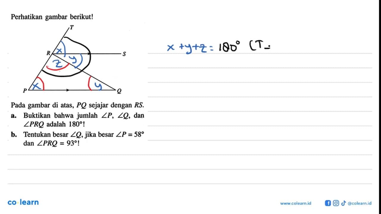 Perhatikan gambar berikut! T R S P Q Pada gambar di atas,
