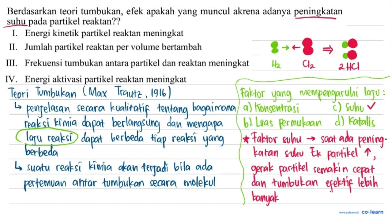 Berdasarkan teori tumbukan, efek apakah yang muncul akrena