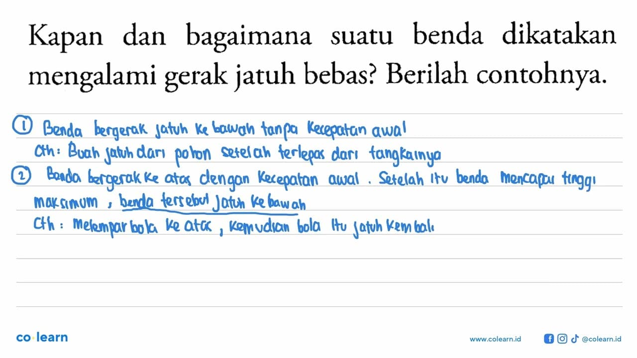 Kapan dan bagaimana suatu benda dikatakan mengalami gerak