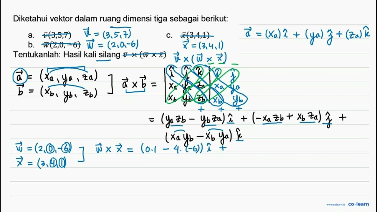 Diketahui vektor dalam ruang dimensi tiga sebagai berikut: