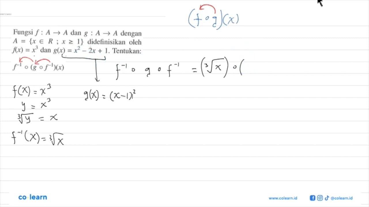 Function f and g are defined by f: x -> (4x+5), x e R and