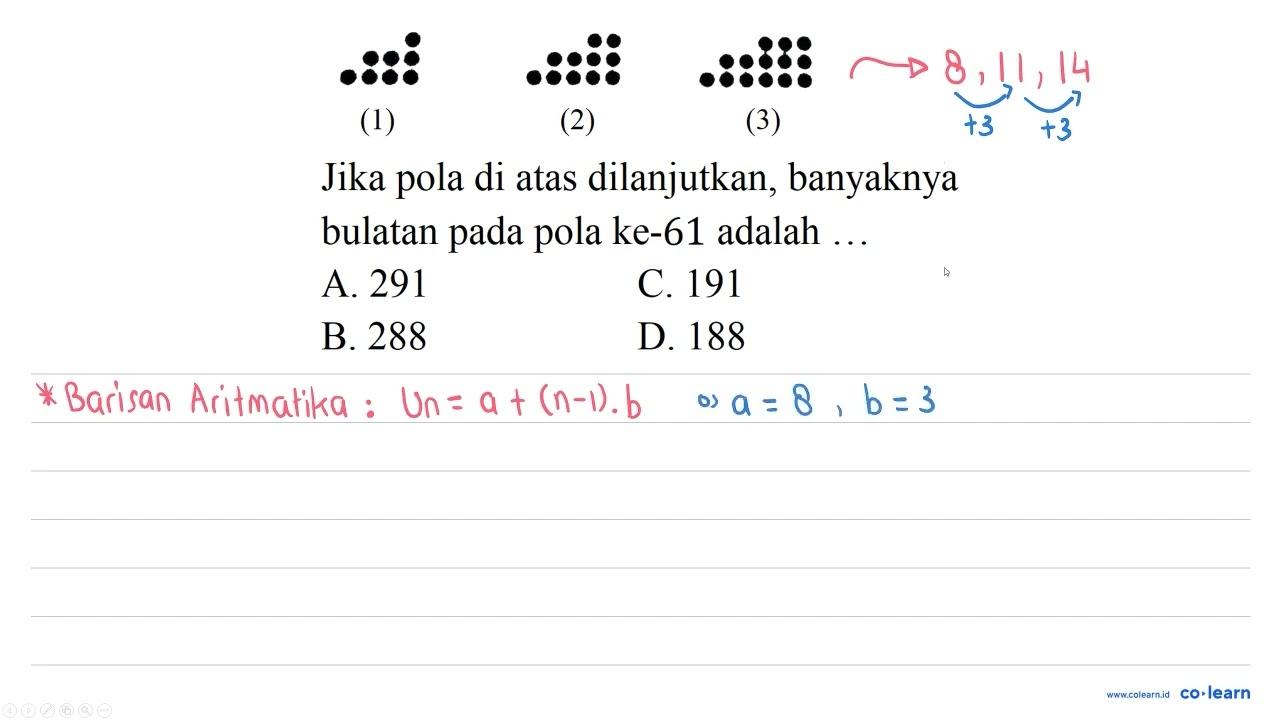 .888 -8:8:: .8888 o (1) (2) (3) Jika pola di atas