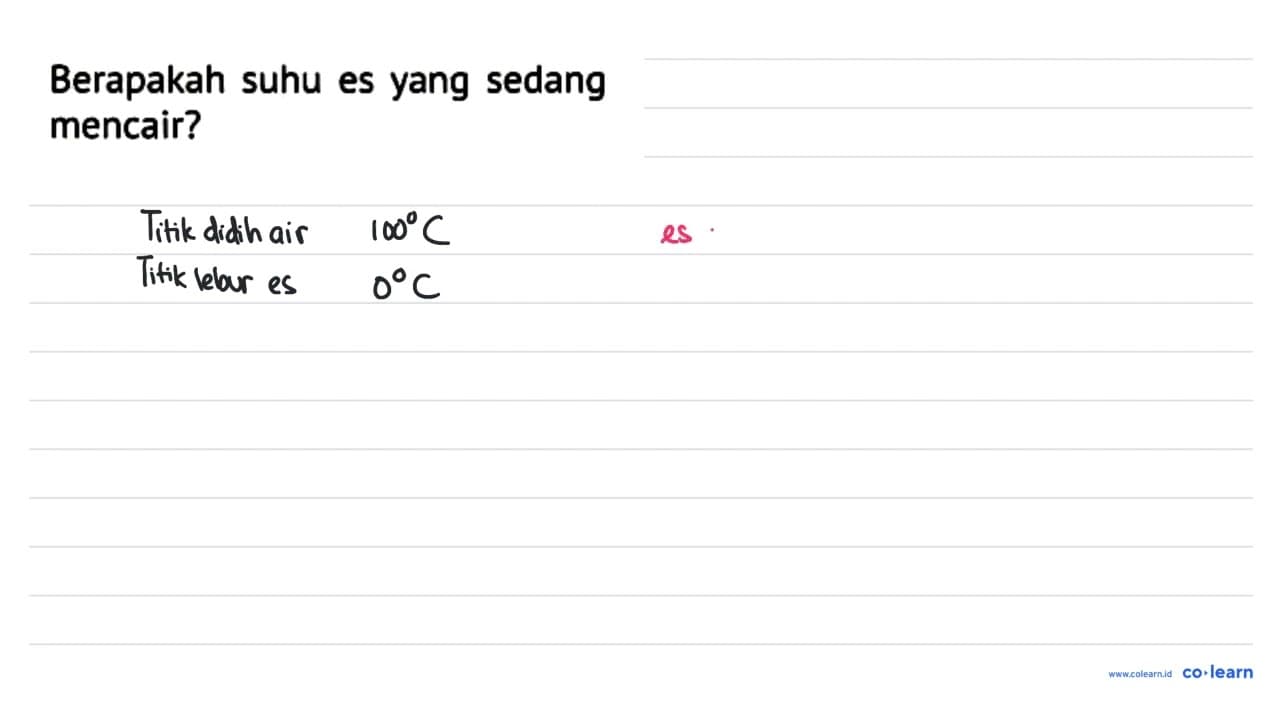 Berapakah suhu es yang sedang mencair?