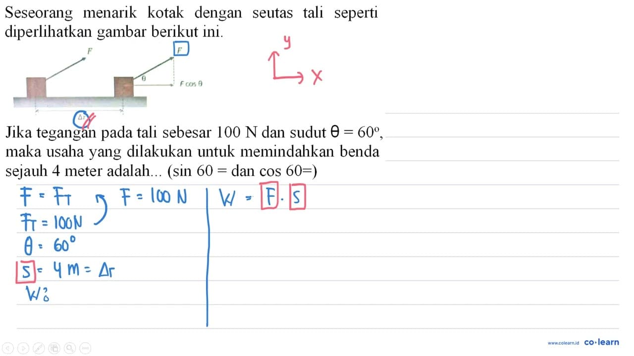 Seseorang menarik kotak dengan seutas tali seperti