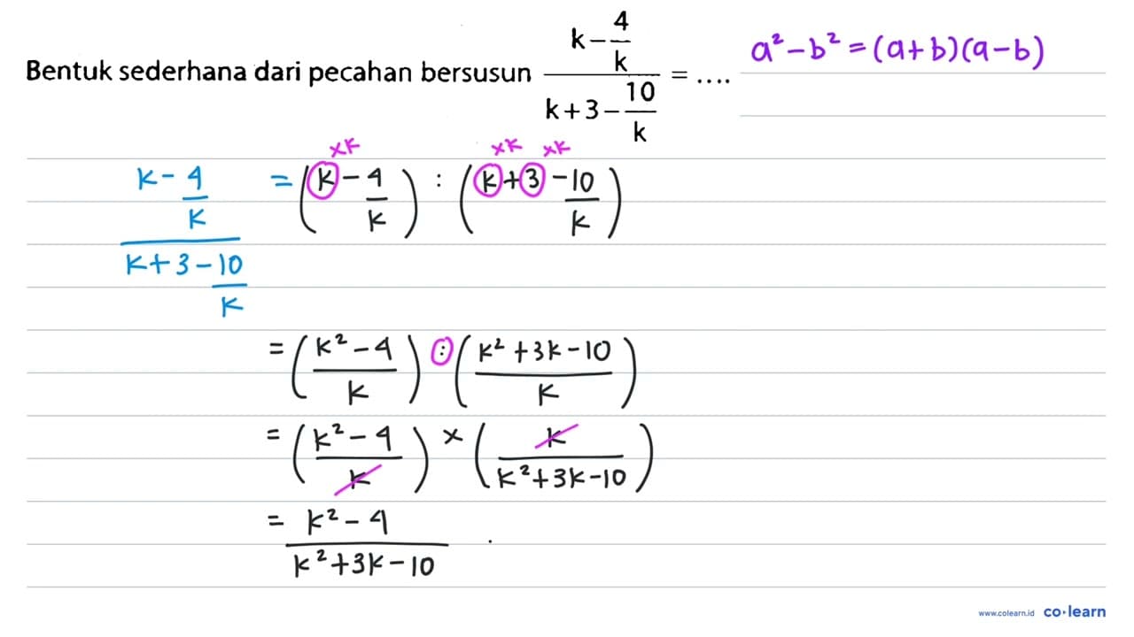 Bentuk sederhana dari pecahan bersusun