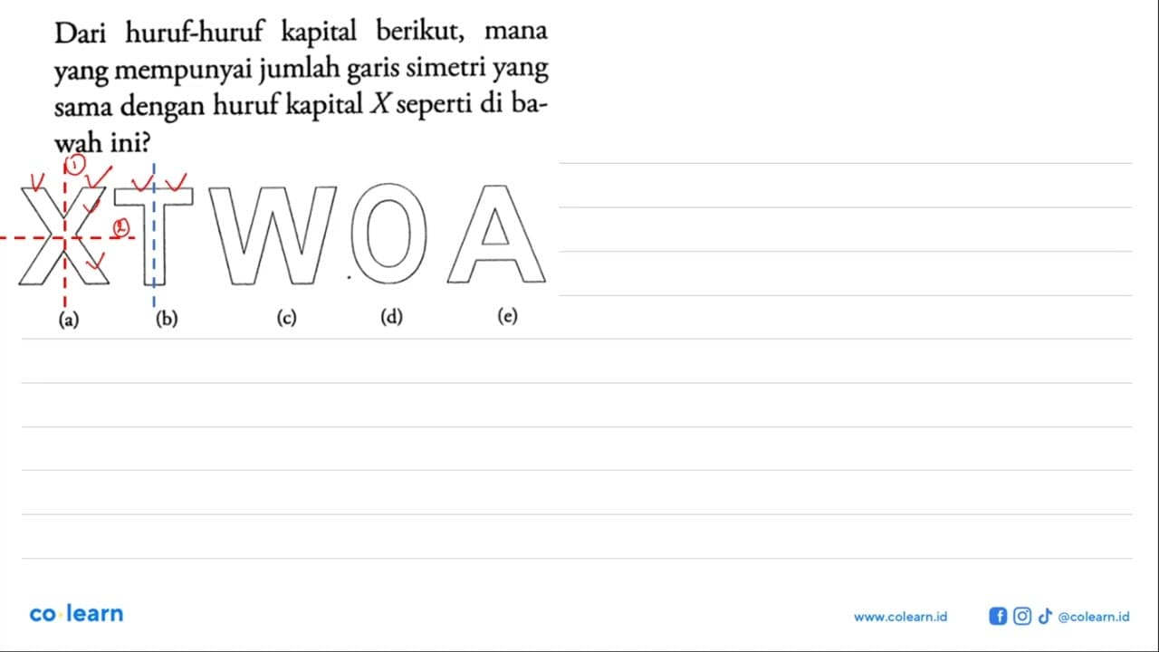 Dari huruf-huruf kapital berikut, mana yang mempunyai