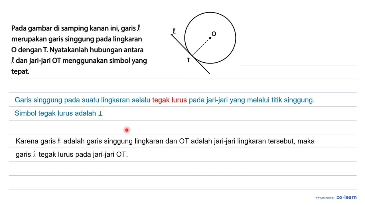 Pada gambar di samping kanan ini, garis l merupakan garis