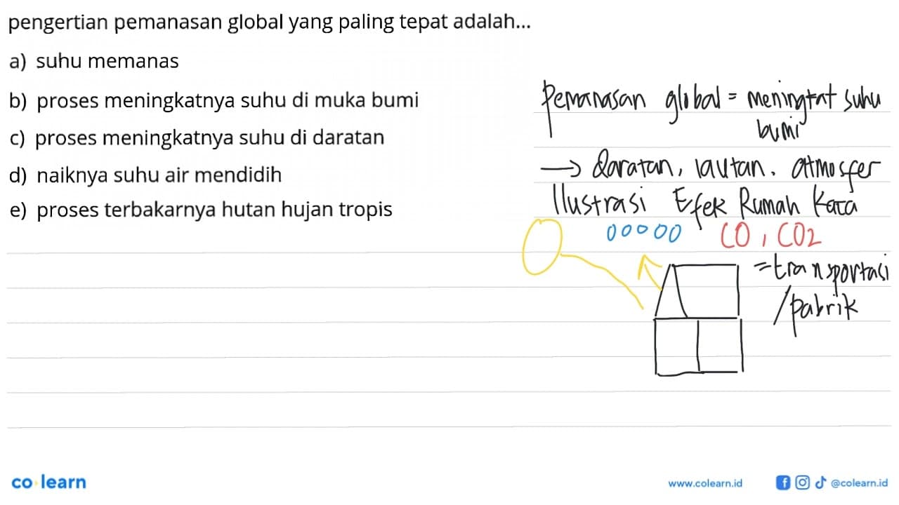 pengertian pemanasan global yang paling tepat adalah...a)