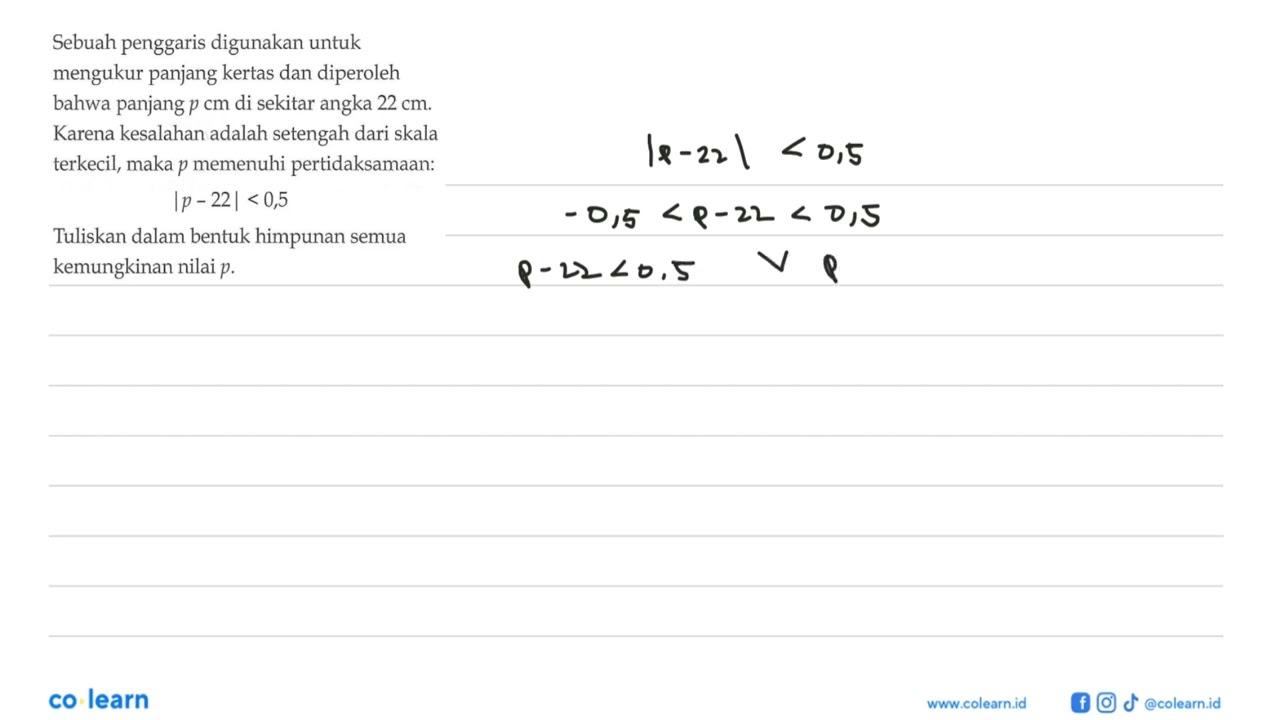 Sebuah penggaris digunakan untuk mengukur panjang kertas