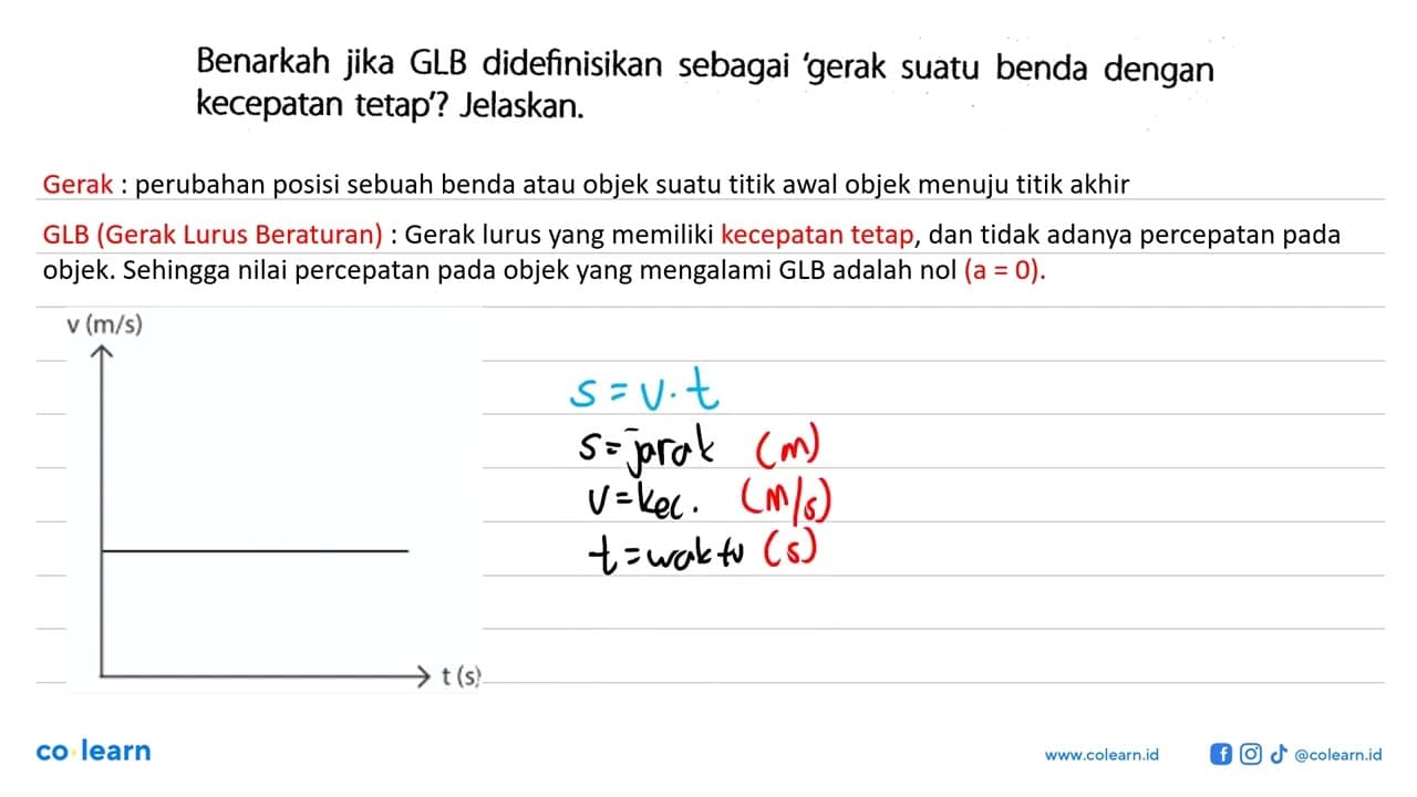 Benarkah jika GLB didefinisikan sebagai gerak suatu benda