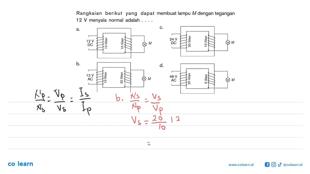 Rangkaian berikut yang dapat membuat lampu M dengan