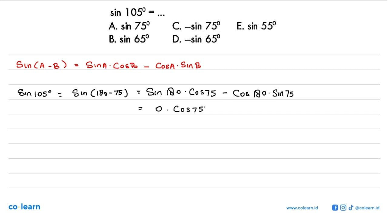 sin 105=...