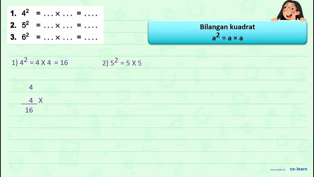 42 1. = 2. 52 = X = 62 3- = X