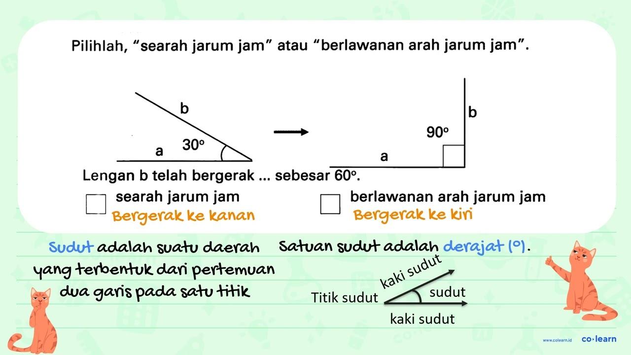 Pilihlah, "searah jarum jam" atau "berlawanan arah jarum