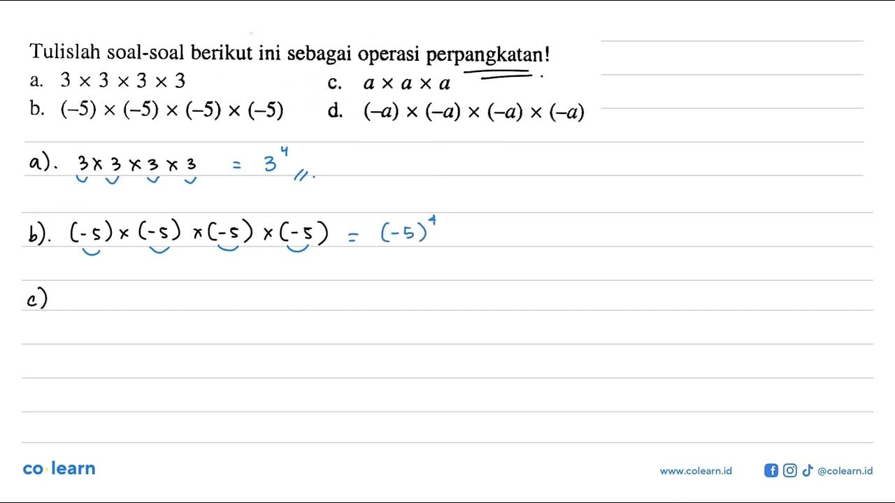 Tulislah soal-soal berikut ini sebagai operasi