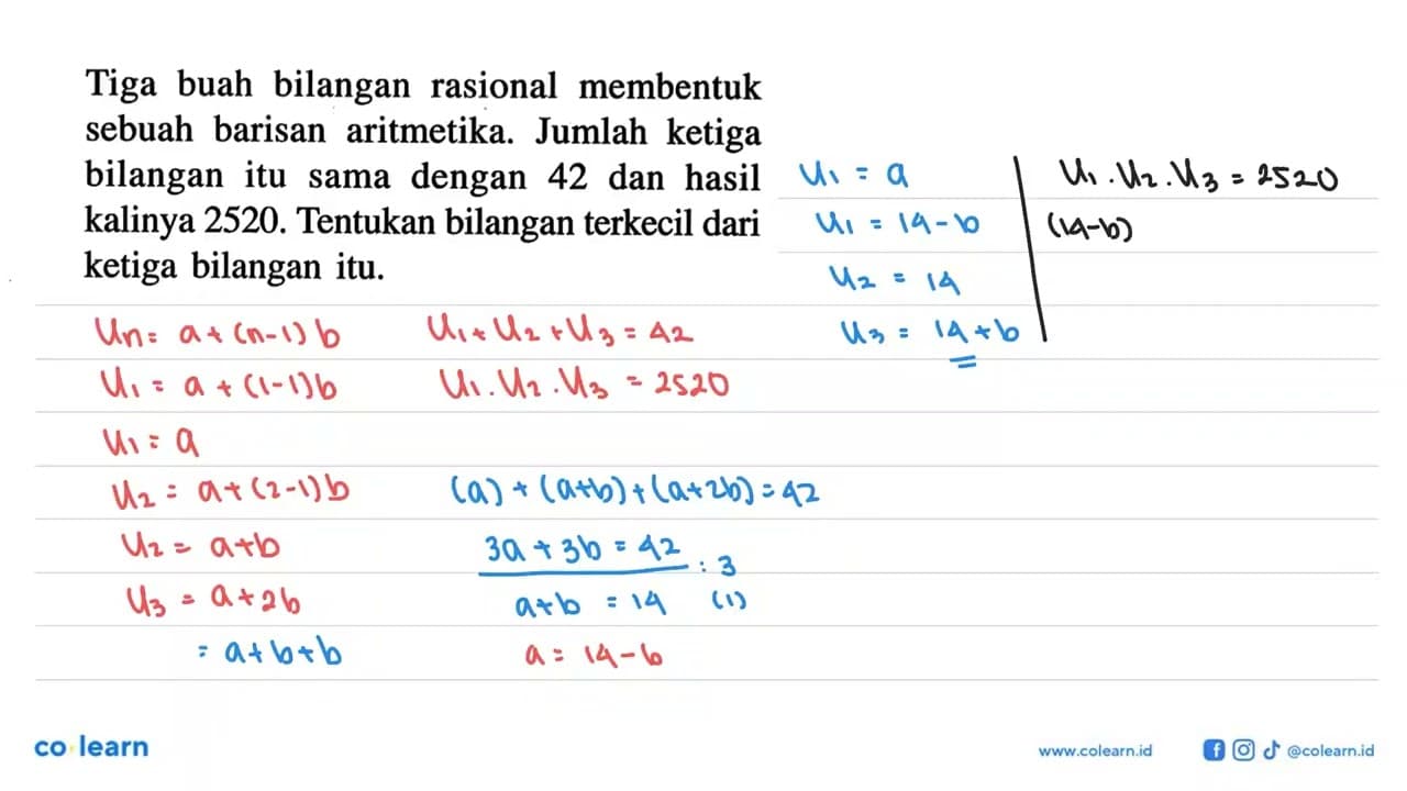 Tiga buah bilangan rasional membentuk sebuah barisan