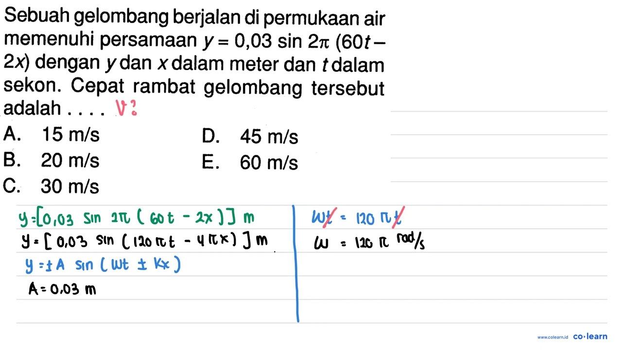 Sebuah gelombang berjalan di permukaan air memenuhi