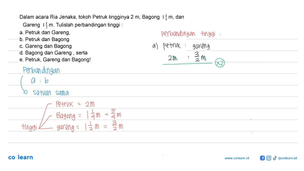 Dalam acara Ria Jenaka, tokoh Petruk tingginya 2 m, Bagong