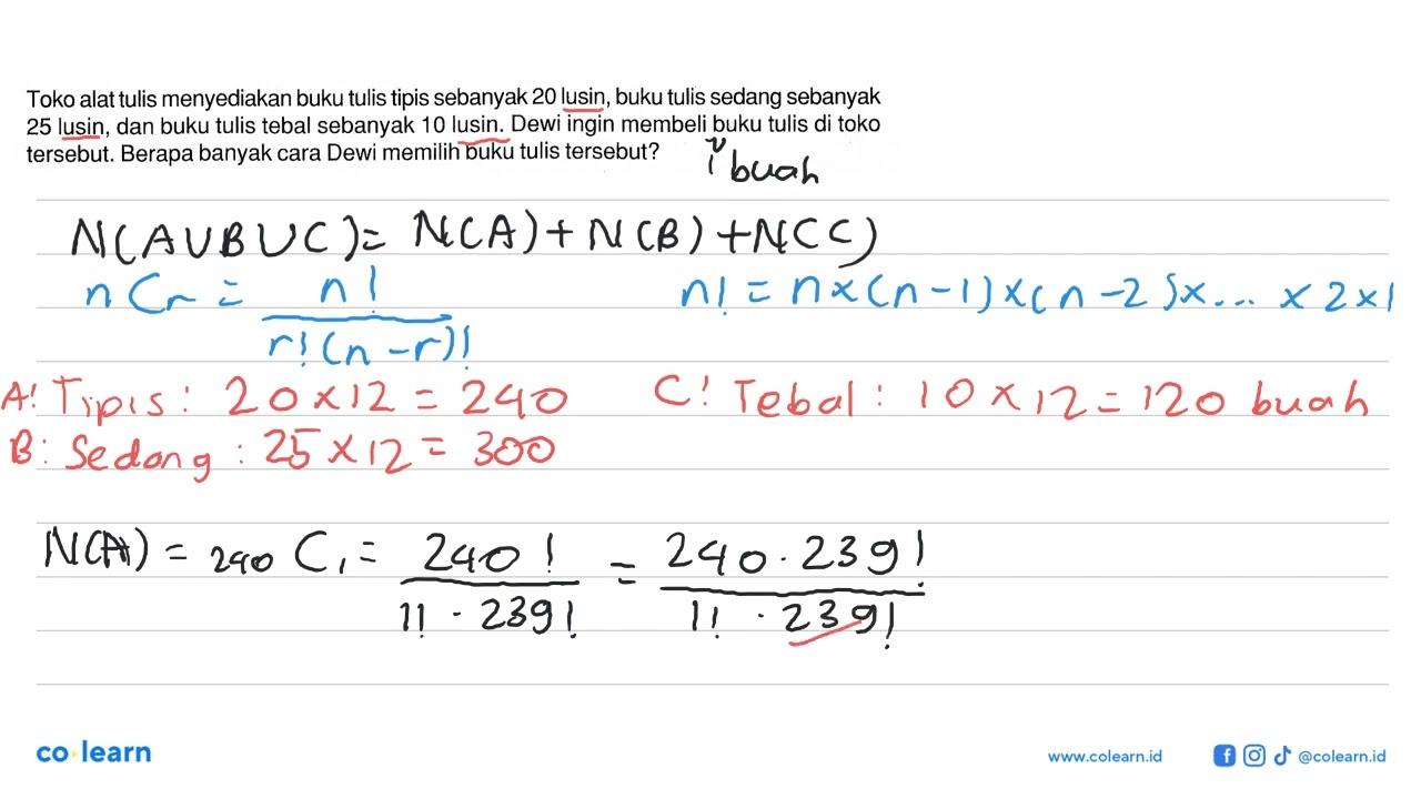 Toko alat tulis menyediakan buku tulis tipis sebanyak 20