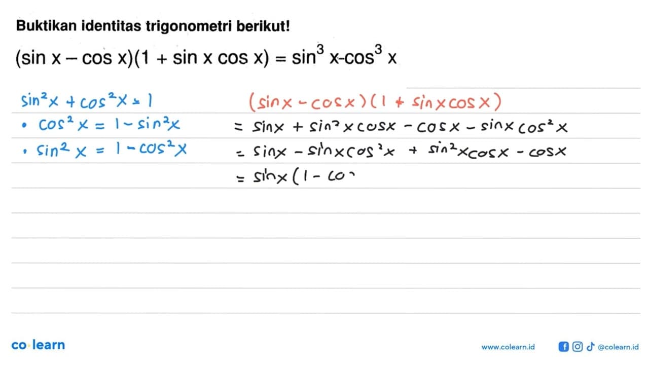 (sin x-cos x)(1+sin xcos x)=sin^3xcos^3x