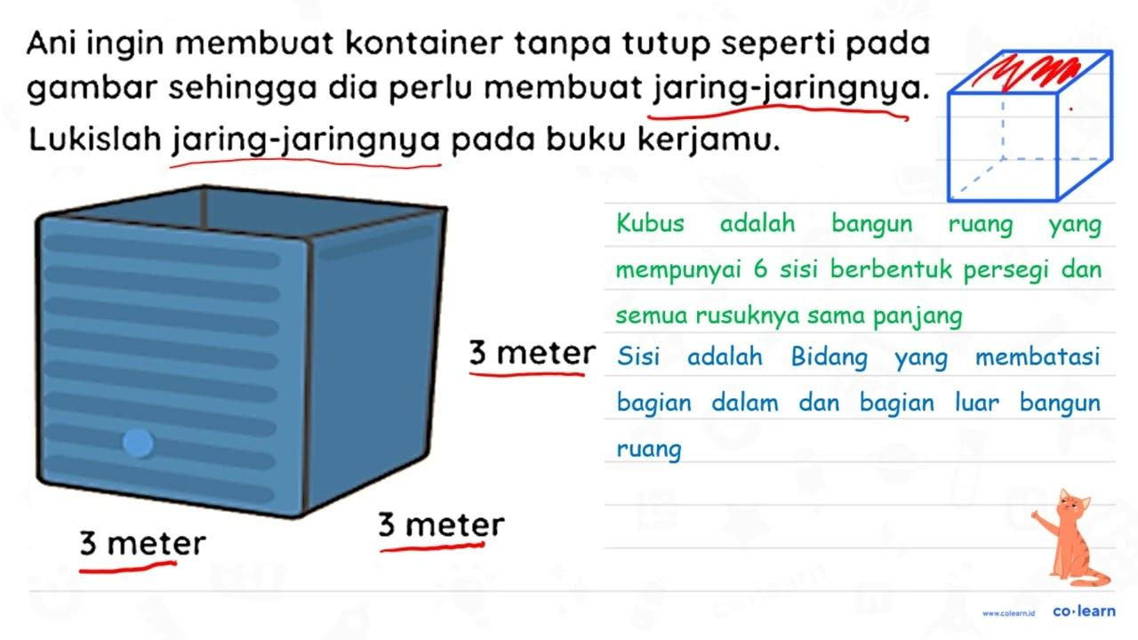 Ani ingin membuat kontainer tanpa tutup seperti pada gambar