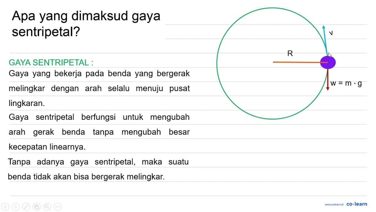 Apa yang dimaksud gaya sentripetal?