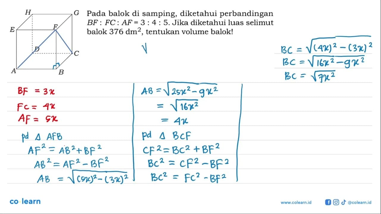 H G E F D C A B Pada balok di samping, diketahui