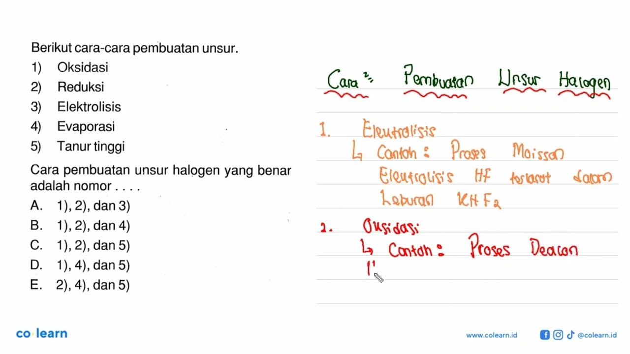 Berikut cara-cara pembuatan unsur. 1) Oksidasi 2) Reduksi