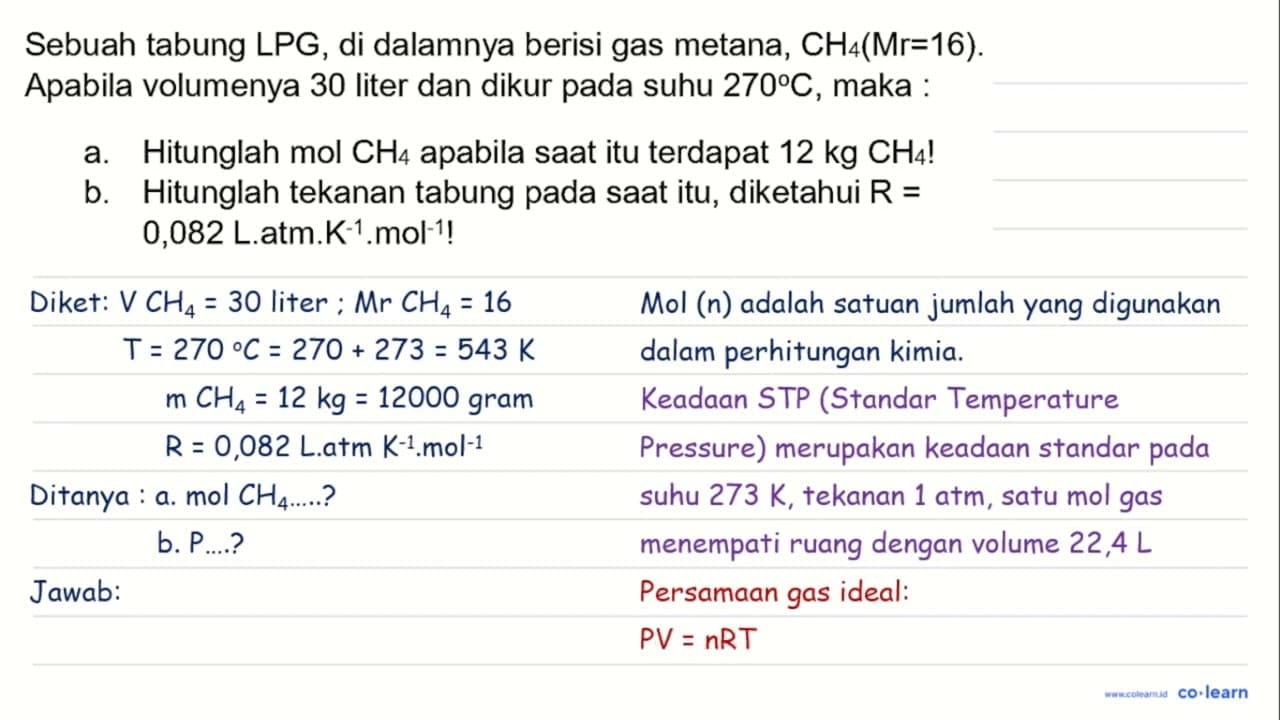 Sebuah tabung LPG, di dalamnya berisi gas metana,