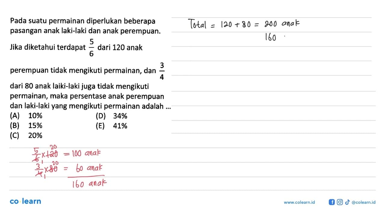Pada suatu permainan diperlukan beberapa pasangan anak