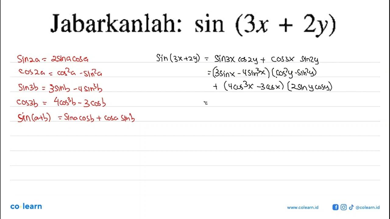 Jabarkanlah: sin(3x+2y)