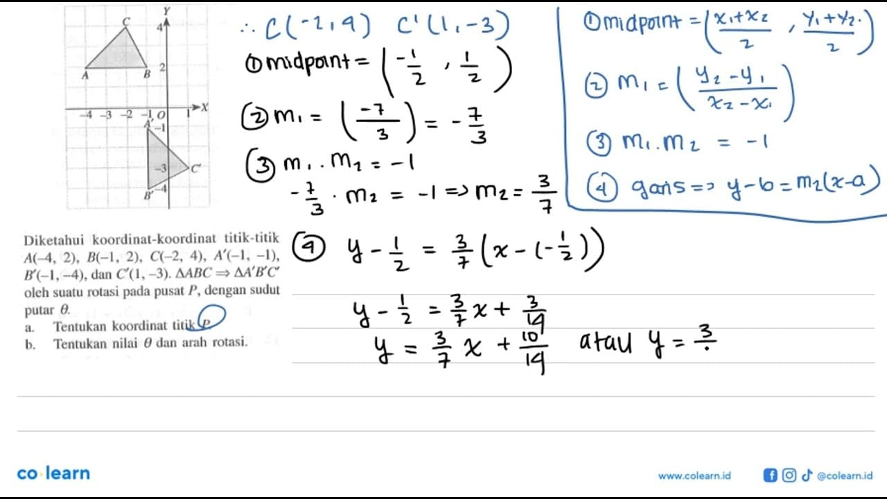 Diketahui koordinat-koordinat titik-titik A(-4, 2), B(-1,