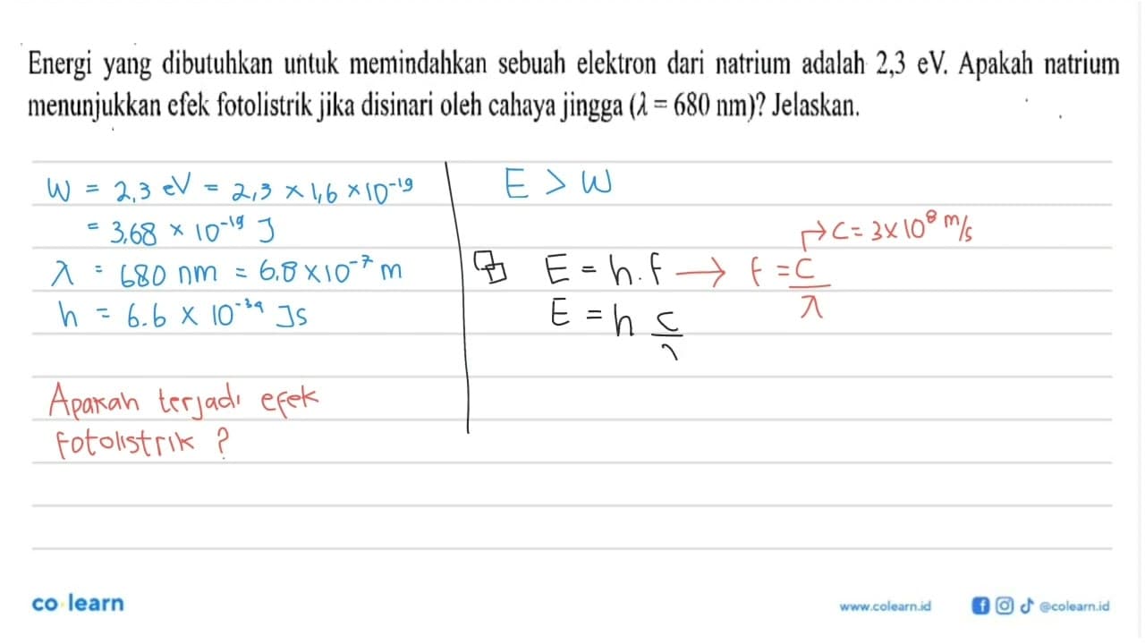 Energi yang dibutuhkan untuk memindahkan sebuah elektron