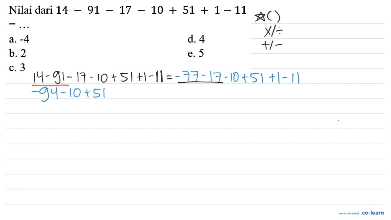 "Nilai dari |4-9|-|7-10+5|+|-1|=..