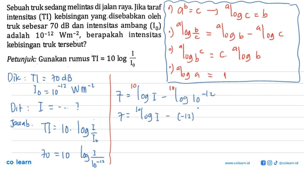 Sebuah truk sedang melintas di jalan raya:. Jika taraf