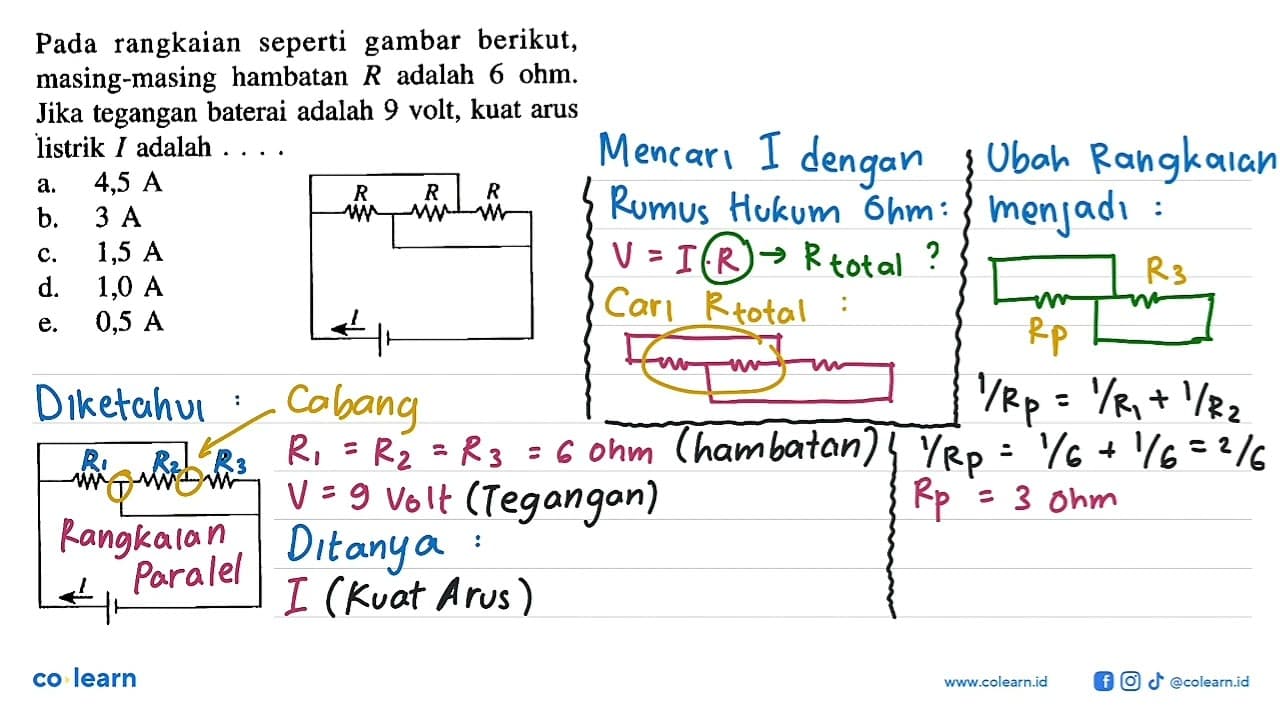 Pada rangkaian seperti gambar berikut, masing-masing