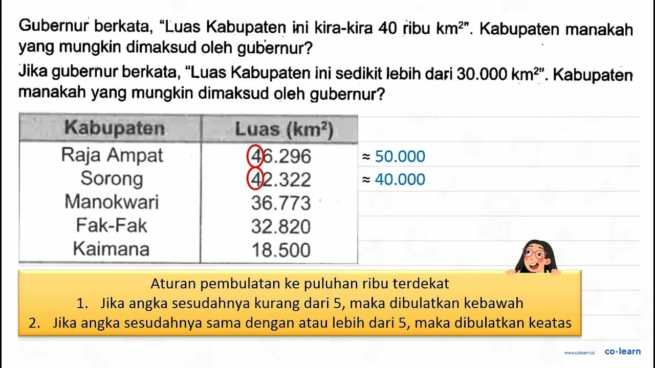 Gubernur berkata, "Luas Kabupaten ini kira-kira 40 ribu