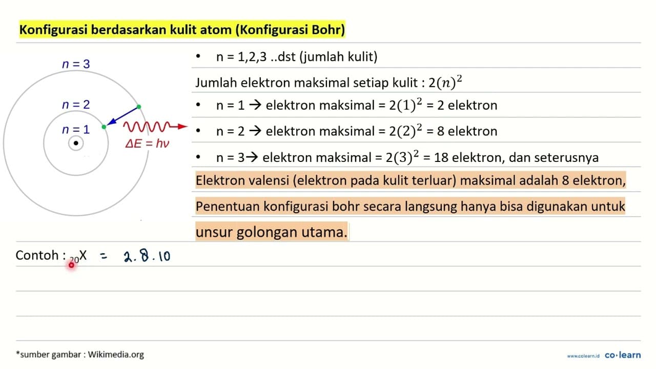 Elektron valensi yang terdapat pada atom 7 14 N adalah . .