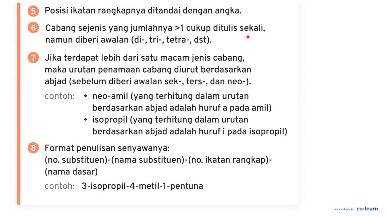 Berilah nama rumus struktur dari alkuna berikut: