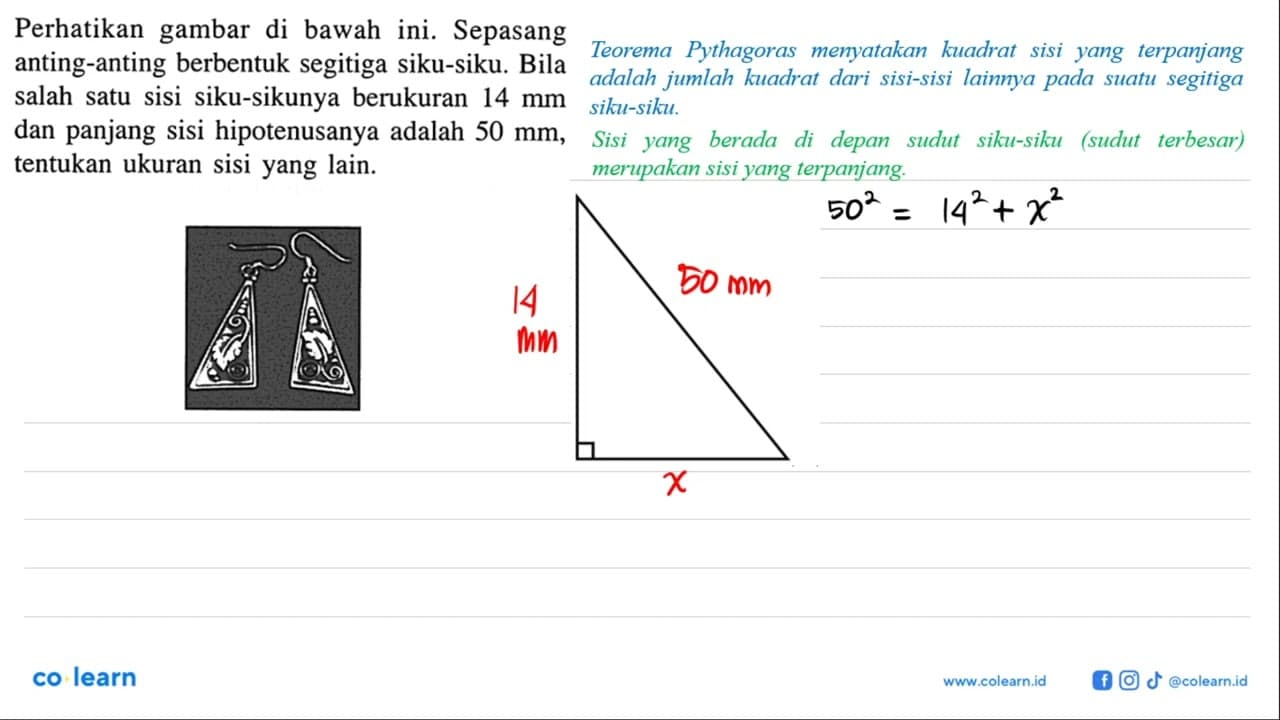 Perhatikan gambar di bawah ini. Sepasang anting-anting