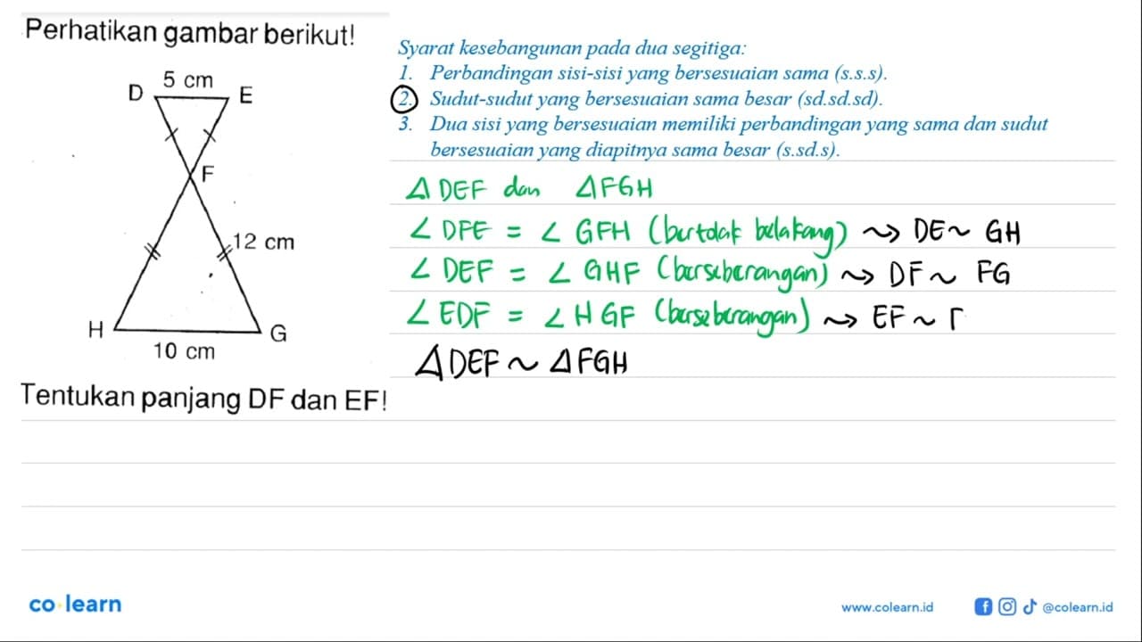 Perhatikan gambar berikut! D 5 cm E F 12 cm H 10 cm G