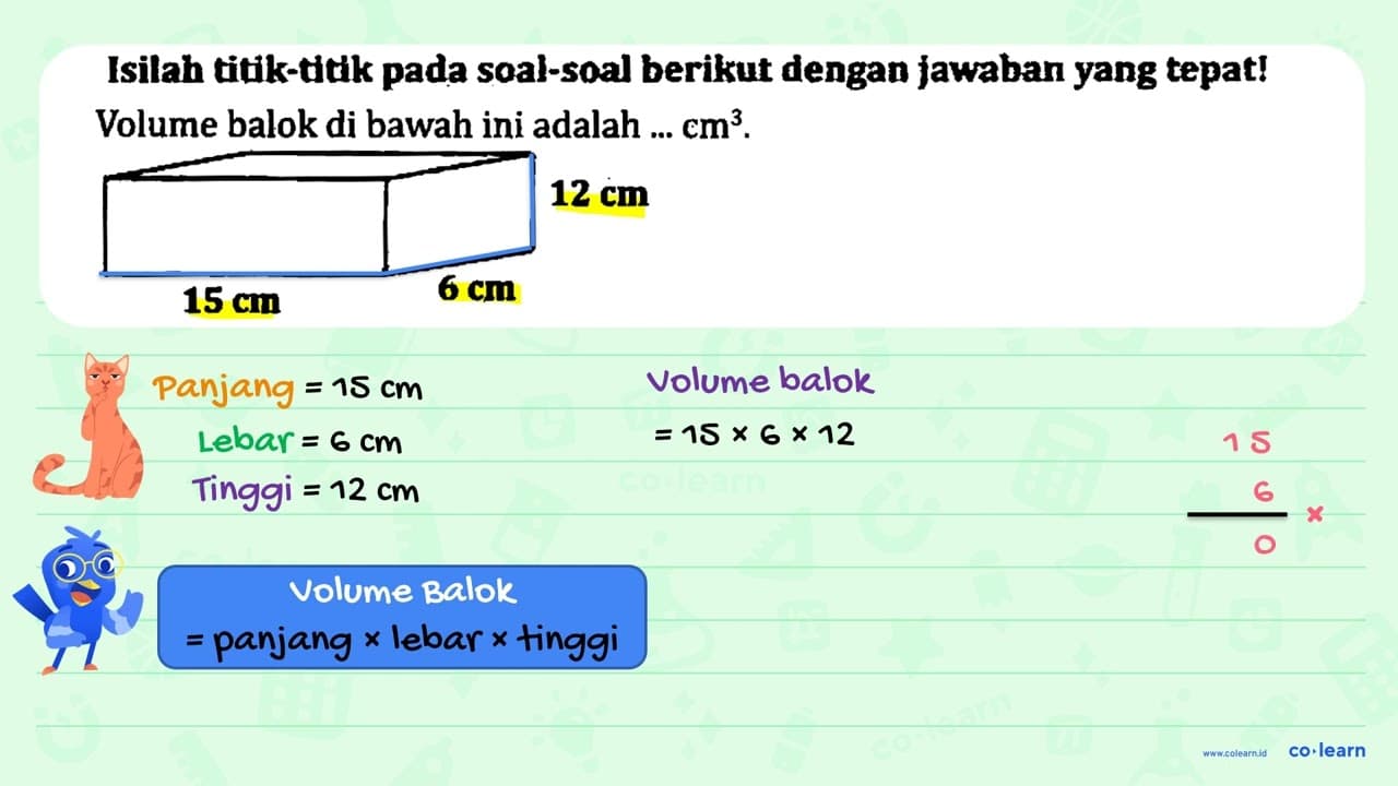 Isilah titik-titk pada soal-soal berikut dengan jawaban