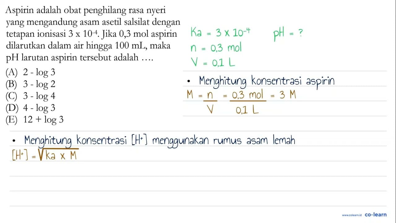 Aspirin adalah obat penghilang rasa nyeri yang mengandung