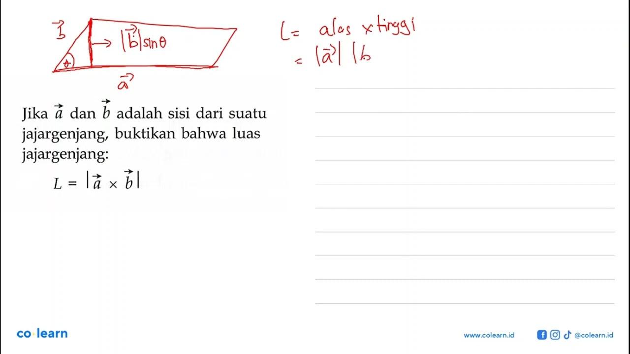 Jika vektor a dan vektor b adalah sisi dari suatu