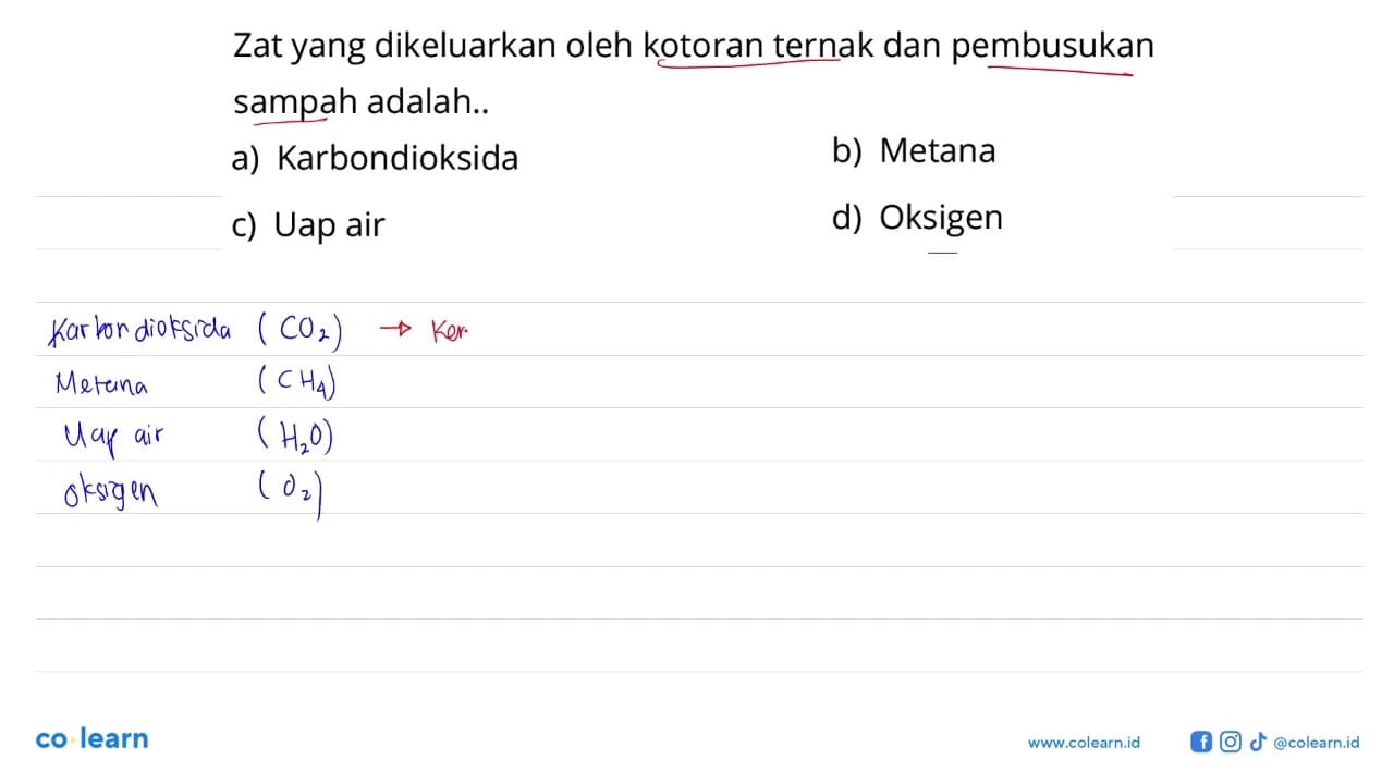 Zat yang dikeluarkan oleh kotoran ternak dan pembusukan